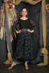OWO THE LABEL Women Dress Long Black Colour Dress With Front Slit Pattern (OTL-DRS1094)